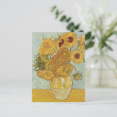 Vase met 12 zonnebloemen Vincent Van Gogh Briefkaart (Staand voorkant)