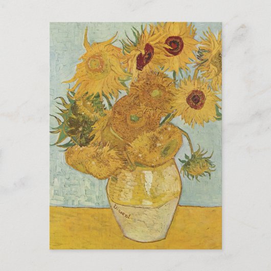 Vase met 12 zonnebloemen Vincent Van Gogh Briefkaart (Voorkant)