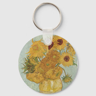 Vase met 12 zonnebloemen Vincent Van Gogh Sleutelhanger