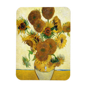 Vase met 15 zonnebloemen door Vincent van Gogh Magneet