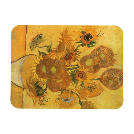 Vase met 15 zonnebloemen door Vincent van Gogh Magneet (Horizontaal)