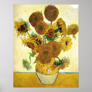 Vase met 15 zonnebloemen door Vincent van Gogh Poster