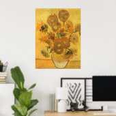 Vase met 15 zonnebloemen door Vincent van Gogh Poster (Thuiskantoor)