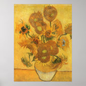 Vase met 15 zonnebloemen door Vincent van Gogh Poster (Voorkant)