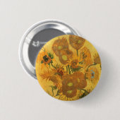 Vase met 15 zonnebloemen door Vincent van Gogh Ronde Button 5,7 Cm (Voorkant /achterkant)