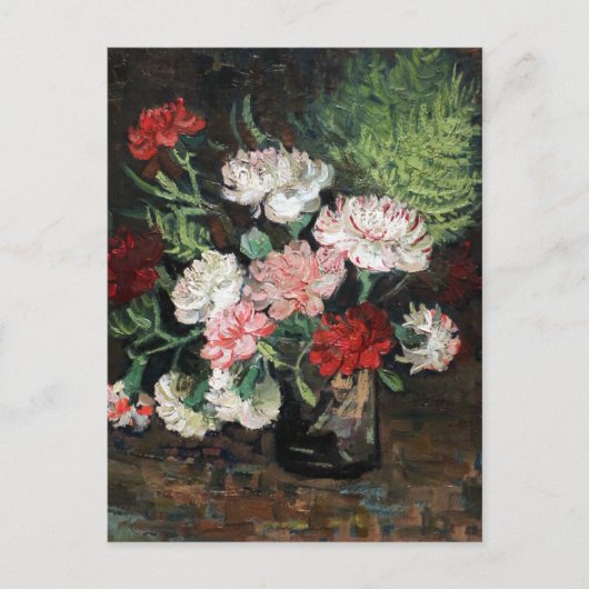 Vase met anjers door Vincent Van Gogh, 1886 Pos Briefkaart (Voorkant)