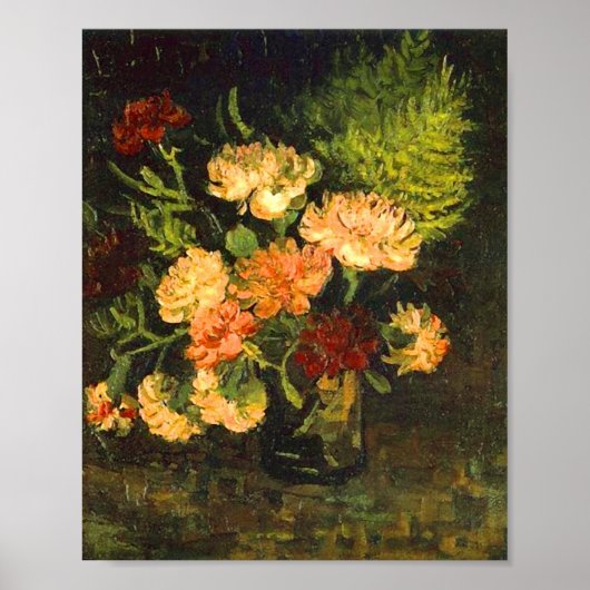Vase met anjers (F243) Van Gogh Fine Art Poster (Voorkant)
