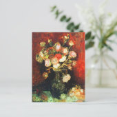 Vase met Asters en Phlox Van Gogh Fine Art Briefkaart (Staand voorkant)