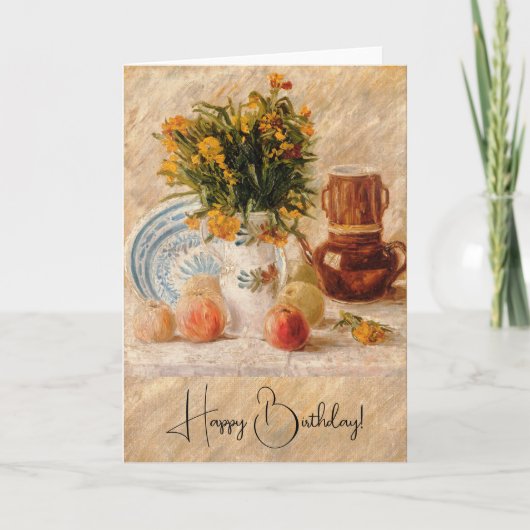 Vase met bloemen, Coffepot en Fruit, van Gogh Kaart (Voorkant)
