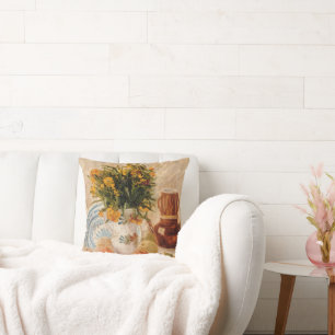 Vase met bloemen, Coffepot en Fruit, van Gogh Kussen