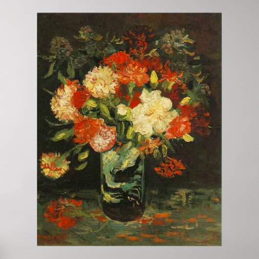 Vase met Carnaties Vincent van Gogh Poster (Voorkant)