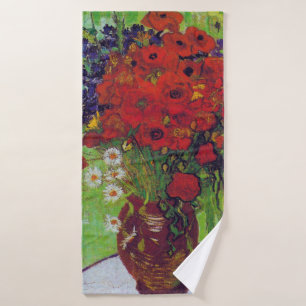 Vase met Cornbloemen en papavers, Van Gogh Badhanddoek