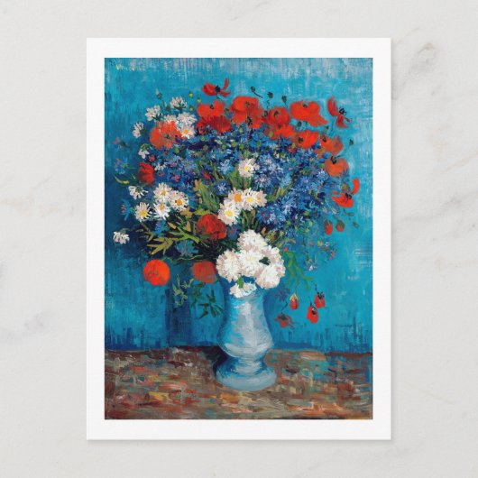 Vase met Cornbloemen en papavers, Van Gogh Briefkaart (Voorkant)