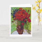 Vase met Cornbloemen en papavers, Van Gogh Kaart (Gele Bloem)