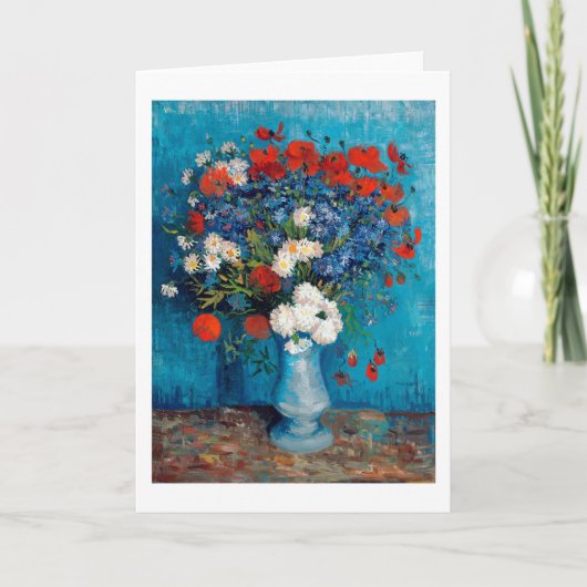 Vase met Cornbloemen en papavers, Van Gogh Kaart (Voorkant)