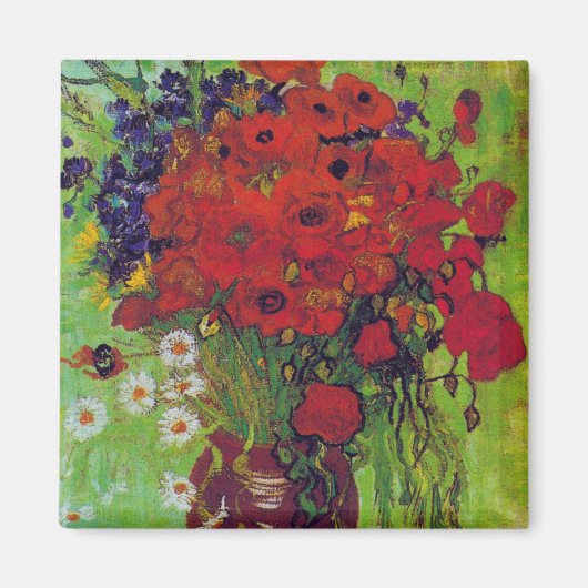 Vase met Cornbloemen en papavers, Van Gogh Magneet (Voorkant)