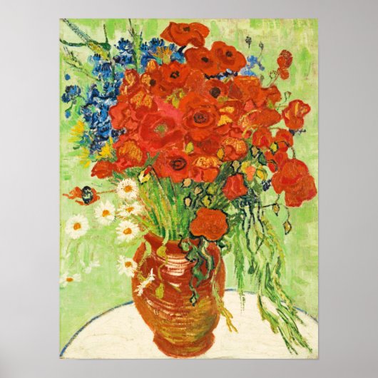 Vase met Cornbloemen en papavers, Van Gogh Poster (Voorkant)
