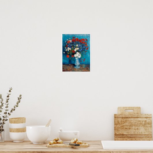 Vase met Cornbloemen en papavers, Van Gogh Poster (Keuken)