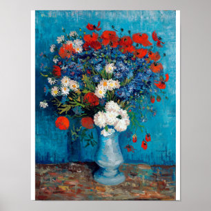 Vase met Cornbloemen en papavers, Van Gogh Poster