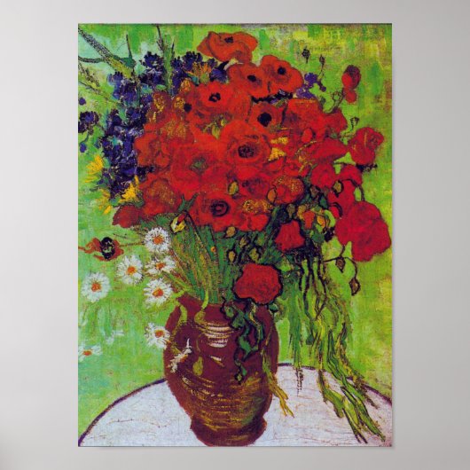 Vase met Cornbloemen en papavers, Van Gogh Poster (Voorkant)
