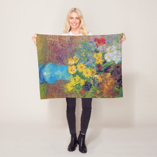 Vase met Daisies en Anemones, Van Gogh Fleece Deken (In situ)
