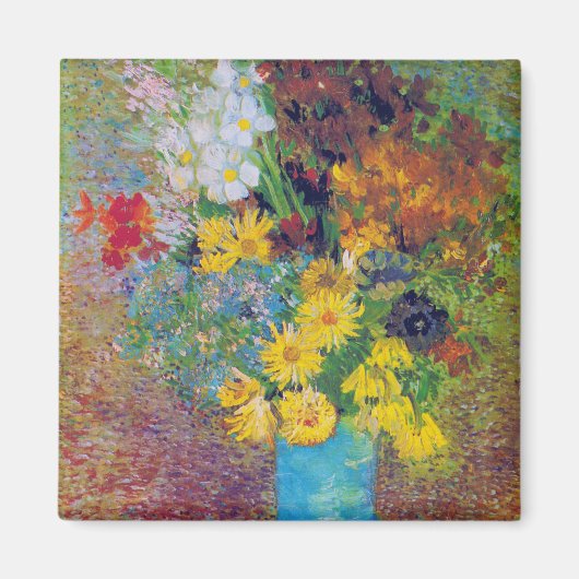 Vase met Daisies en Anemones, Van Gogh Magneet (Voorkant)