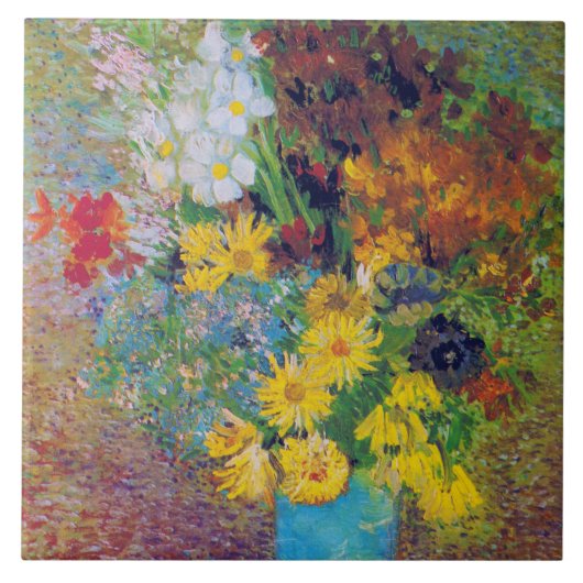 Vase met Daisies en Anemones, Van Gogh Tegeltje (Voorkant)