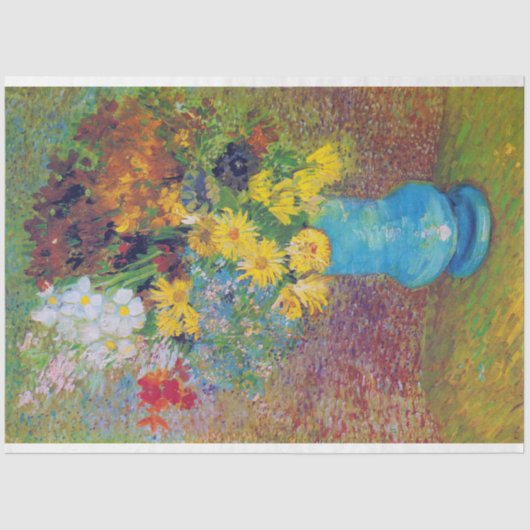 Vase met Daisies en Anemones, Van Gogh Tissuepapier (Voorkant)