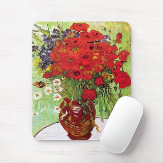 Vase met Daisies en Poppies, Van Gogh Muismat (Met muis)