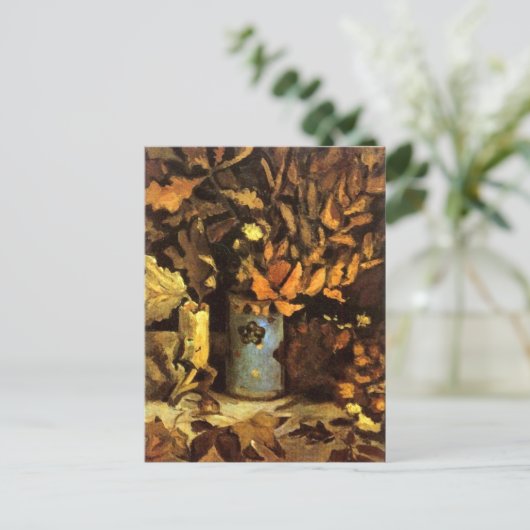 Vase met dode bladeren Van Gogh Fine Art Briefkaart (Staand voorkant)