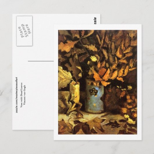 Vase met dode bladeren Van Gogh Fine Art Briefkaart (Voorkant / Achterkant)