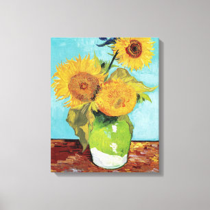 Vase met drie bloemen door Vincent Van Gogh Canvas Afdruk