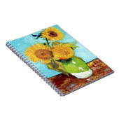 Vase met drie zonnebloemen (1888) Van Gogh spiraal Notitieboek (Rechterzijde)