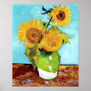 Vase met drie zonnebloemen (1888) Vincent Van Gogh Poster