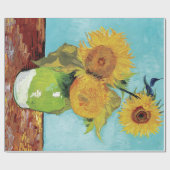 Vase met drie zonnebloemen door Vincent Van Gogh Cadeaupapier (Vlak)
