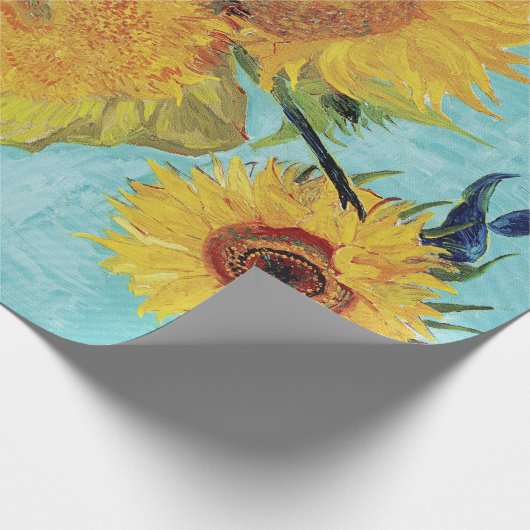 Vase met drie zonnebloemen door Vincent Van Gogh Cadeaupapier (Hoek)