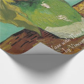 Vase met drie zonnebloemen door Vincent van Gogh. Cadeaupapier (Hoek)