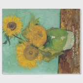 Vase met drie zonnebloemen door Vincent van Gogh. Cadeaupapier (Vlak)
