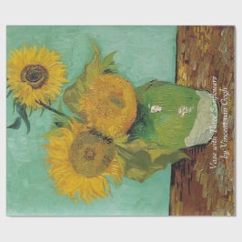 Vase met drie zonnebloemen door Vincent van Gogh. Cadeaupapier
