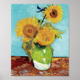 Vase met drie zonnebloemen door Vincent Van Gogh Poster