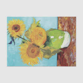 Vase met drie zonnebloemen door Vincent Van Gogh Tissuepapier
