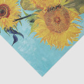 Vase met drie zonnebloemen door Vincent Van Gogh Tissuepapier (Detail)