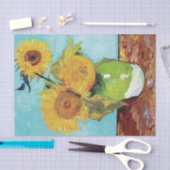 Vase met drie zonnebloemen door Vincent Van Gogh Tissuepapier (Craft)