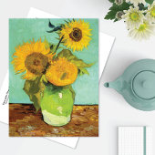 Vase met drie zonnebloemen Vincent van Gogh Briefkaart