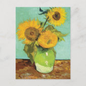 Vase met drie zonnebloemen Vincent van Gogh Briefkaart (Voorkant)