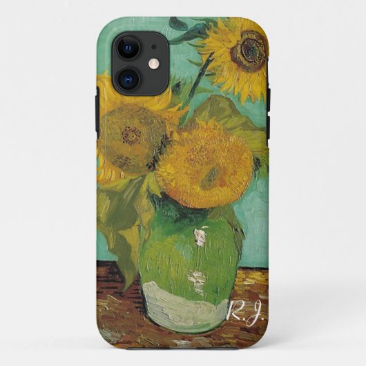 Vase met drie zonnebloemen, Vincent van Gogh Case-Mate iPhone Case (Achterkant)
