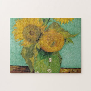 Vase met drie zonnebloemen, Vincent van Gogh Legpuzzel