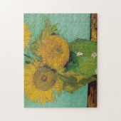 Vase met drie zonnebloemen, Vincent van Gogh Legpuzzel (Verticaal)
