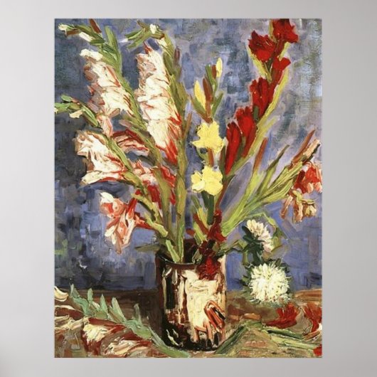 Vase met Gladioli 1886, Vincent van Gogh Poster (Voorkant)