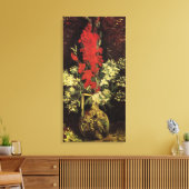 Vase met Gladioli, anjers van Vincent van Gogh Canvas Afdruk (Insitu (Woonkamer))